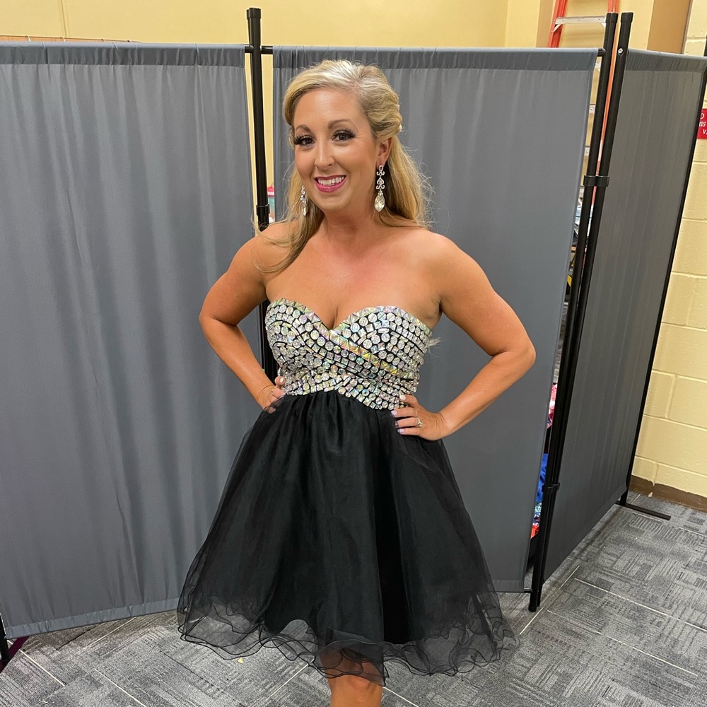 Sequin Black Strapless Dress